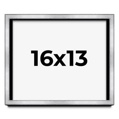 16x13 Shadow Box Frame Silver | 1.375 Inches Deep Real Wood