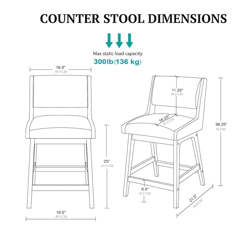 INK IVY Boomerang Counter Stool