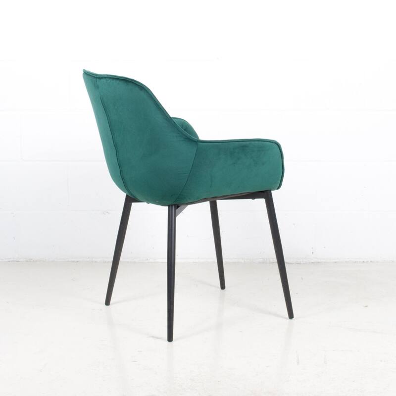 (Set of 2) Marcela Scandinavian Tufted Velvet & Metal Accent Arm Chair