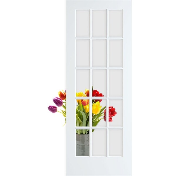 Frameport CGL-PD-15L-6-2/3X3 Clear Glass 36" by 80" 15 Lite Interior Slab French Door