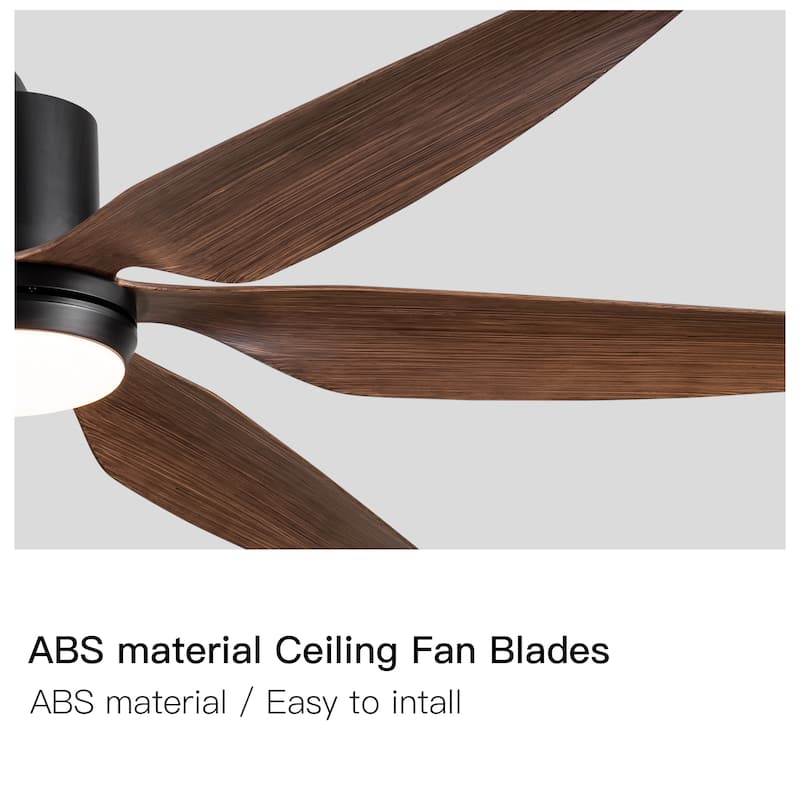 52"/66"/72"/76 Inch Modern Ceiling Fan with Dimmable LED Light ,Remote&APP Control,8 Blades for Large Living Room,Porch