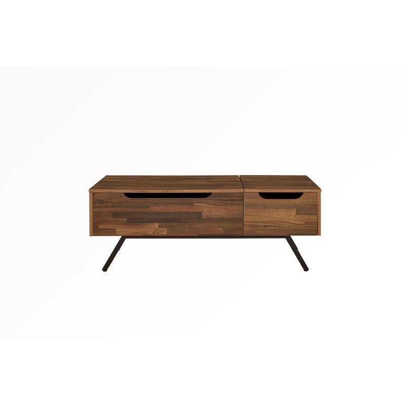 48"L Walnut Lift Top Coffee Table with Storage