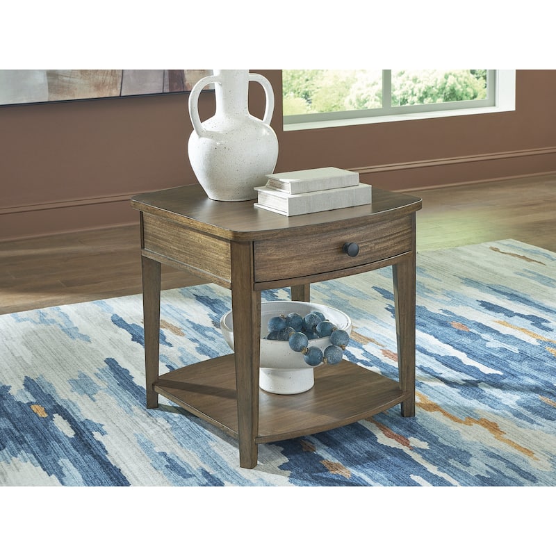 Signature Design by Ashley Burkbyer Brown End Table - 24" W x 26" D x 24" H