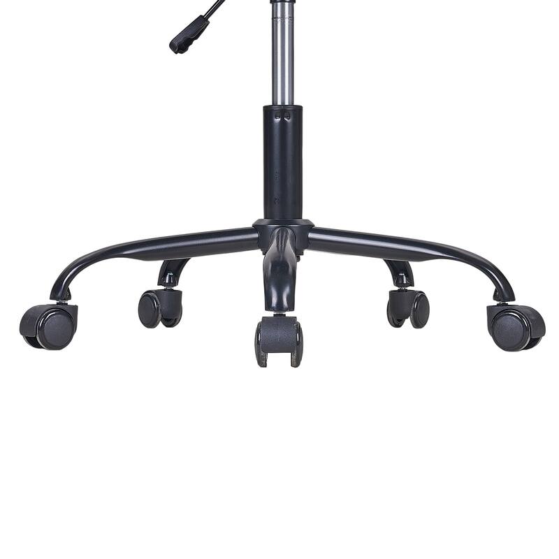 Javlergo Black PP Office Chair PU Leather Seat Swivel Chair with Armrests Adjustable Height Desk Chair for Office Home Study