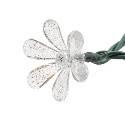 Brilliant 25L Led Floral Cap Silver Green Cord W/End Connector 8In