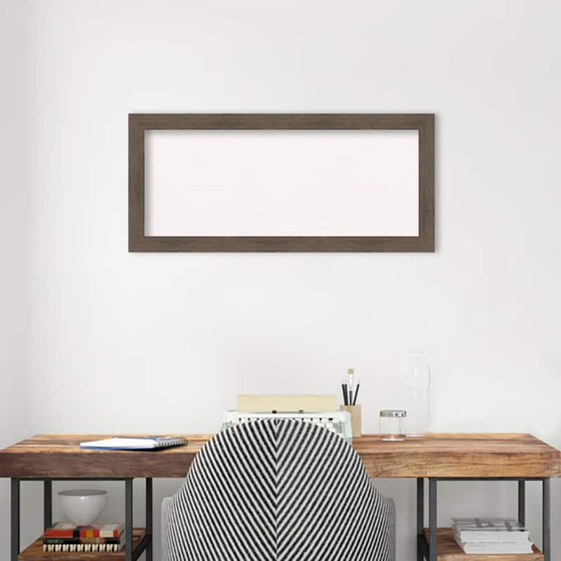 Hardwood Narrow Wood Framed White Corkboard Bulletin Board