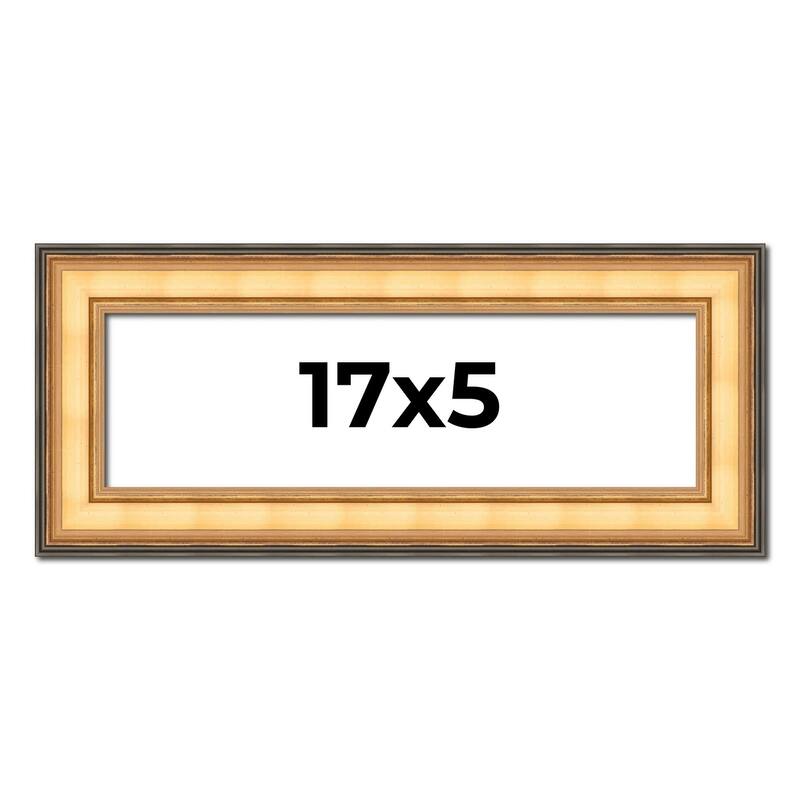 17x5 Frame Gold Plein Aire Solid Wood Picture Frame Width 2 Inches |