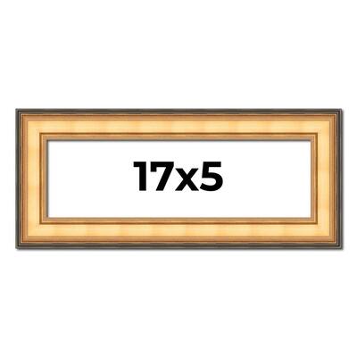 17x5 Frame Gold Plein Aire Solid Wood Picture Frame Width 2 Inches |