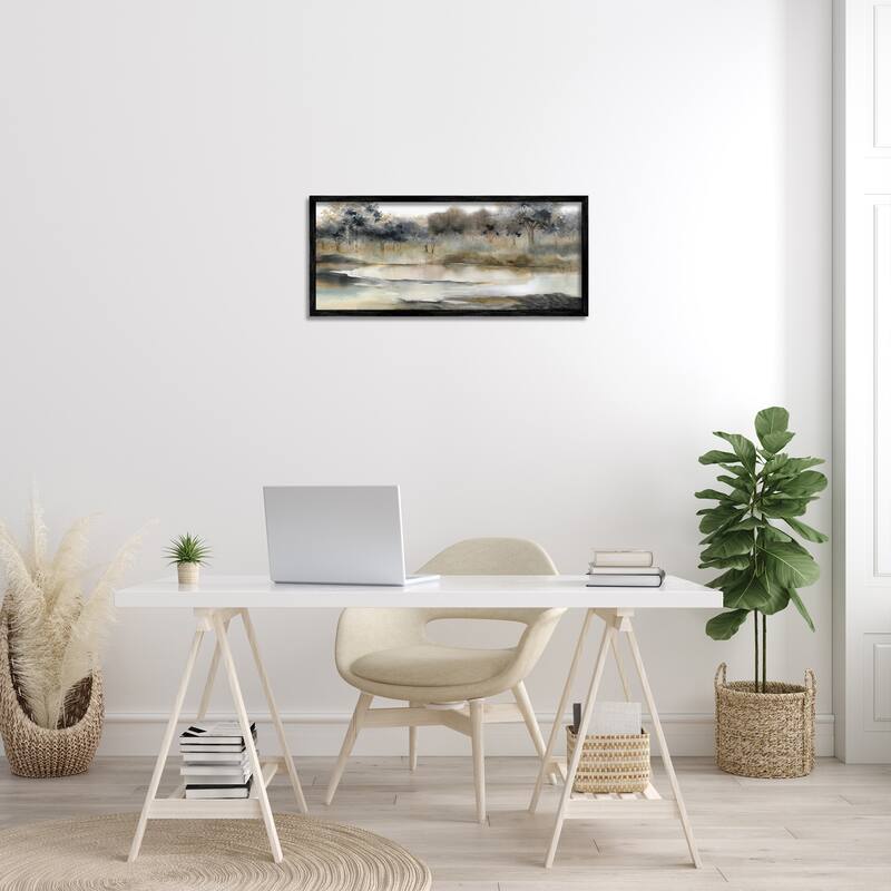 Stupell Trees By Lakeside Landscape Framed Giclee Art, Design by Carol Robinson