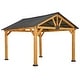 preview thumbnail 2 of 7, Outsunny 13' x 11' Wood Framed Gazebo, Hardtop Canopy, Steel Roof