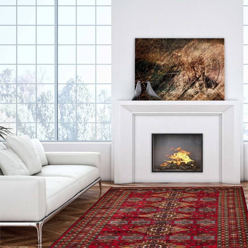 ECARPETGALLERY Hand-knotted Teimani Red Wool Rug - 6'9 x 9'5