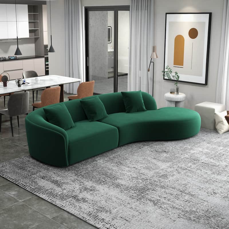 Gallar Japandi Style Luxury Modern Velvet Curved Sofa