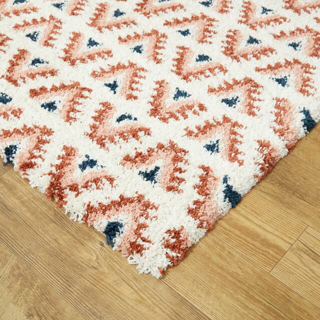 Hadley Geometric Moroccan Shag Berber Area Rug