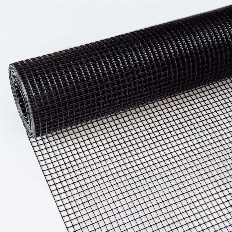 48" x 100 ft Black Welded Wire Mesh Roll for Heavy-Duty Fencing and Enclosures - Black