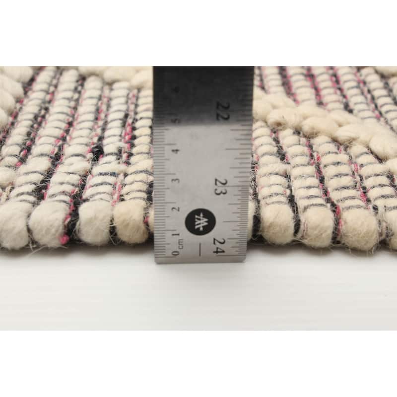 ECARPETGALLERY Braid weave Sienna Cream Wool Rug - 4'11 x 8'3