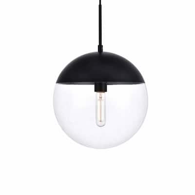 Elegant Lighting Eclipse Single Light 12" Wide Pendant with Clear
