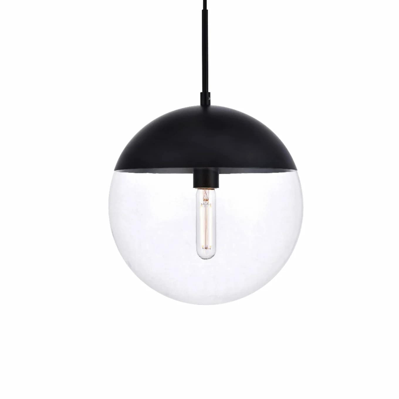 Elegant Lighting Eclipse Single Light 12" Wide Pendant with Clear