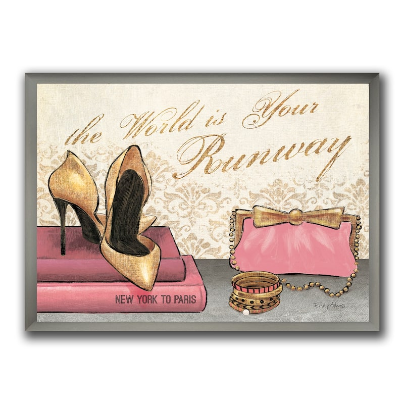 Designart "Gold Fabulous Life Style I" Fashion Framed Art Print