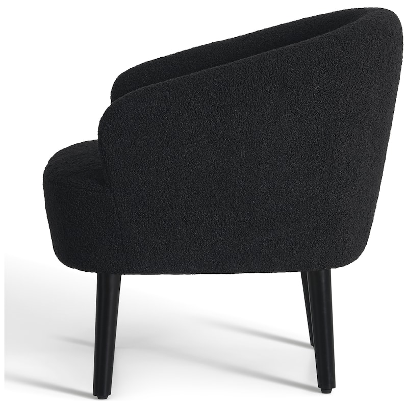 Bayville Sherpa Polyester Upholstered Barrel Chair - Faux Shearling