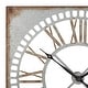 preview thumbnail 14 of 14, Gray Metal Cutout Decorative Wall Clock with Brown Distressing