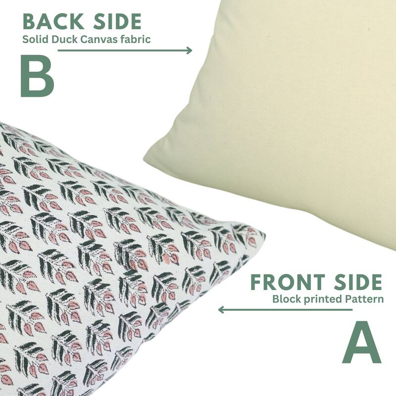 Fabdivine Cotton Fabric Block Print Farmhouse Pillow or Cushion Case