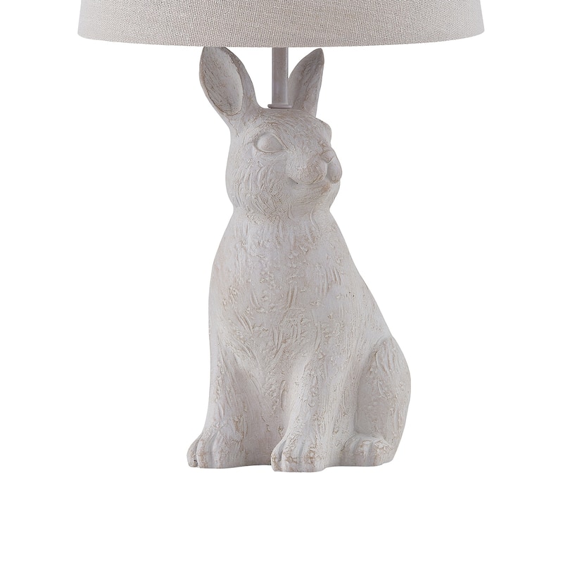 19"H White Resin Rabbit Table Lamp With Shade - 9" x 9" x 19"