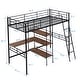 preview thumbnail 19 of 26, Modern Twin Size Metal Loft Kids Bed with Built-in Desk,Ladder,Guardrail and Storage Shelves