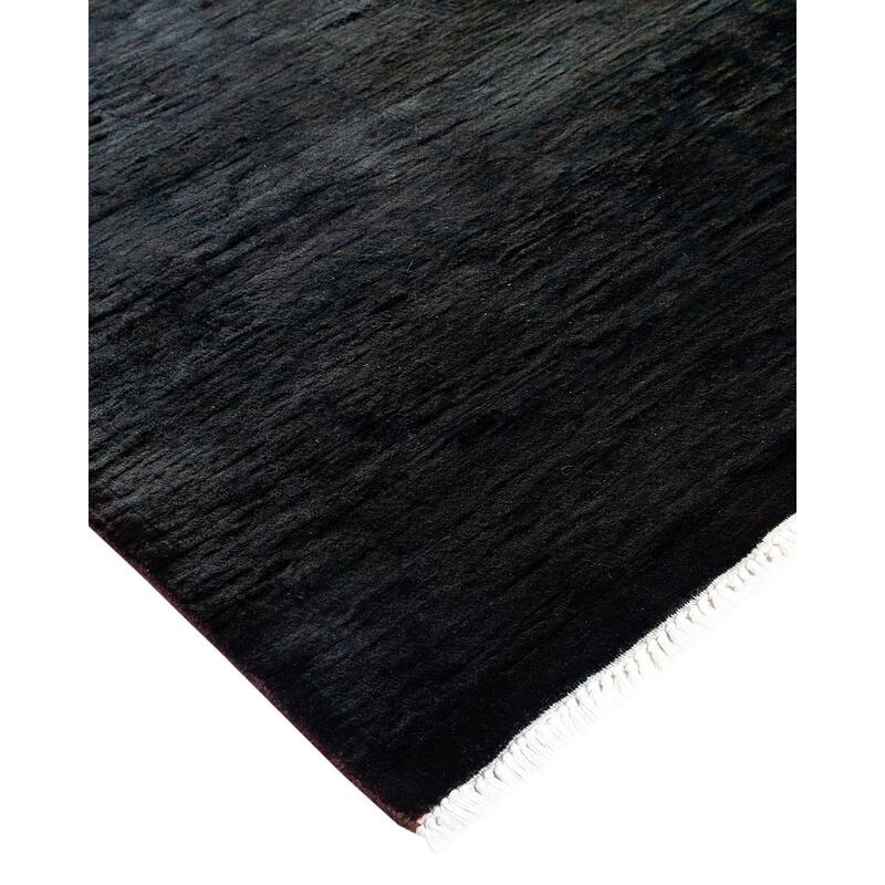 Overton Hand Knotted Wool Vintage Inspired Modern Contemporary Overdyed Brown Area Rug - 10' 2" x 17' 9"