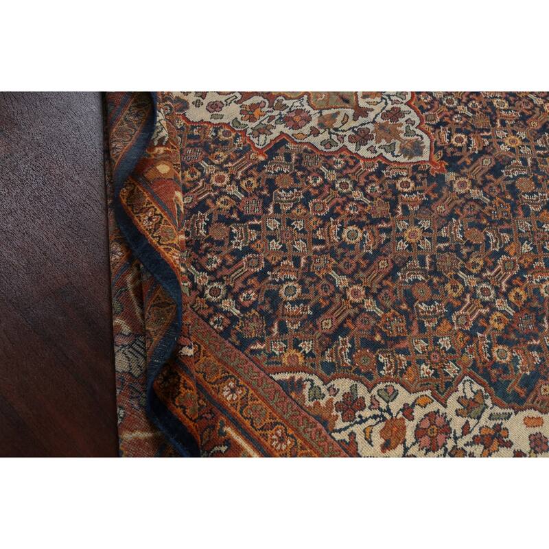 Pre-1900 Vegetable Dye Mahal Persian Area Rug Hand-knotted Wool Carpet - 8'10" x 11'8"