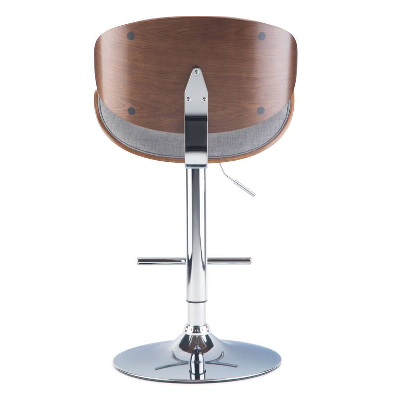WYNDENHALL Avondale Mid Century Modern Bentwood Adjustable Swivel Bar Stool - 20.9 W x 20.5 D x 45.3 H