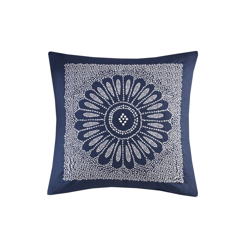 INK+IVY Sofia Cotton Embroidered Decorative Square Pillow