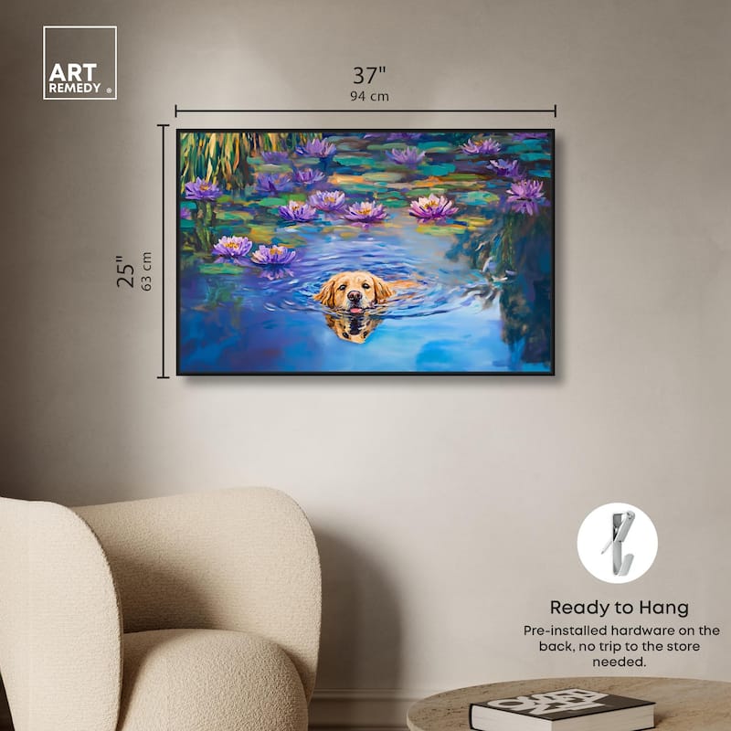 Watery Wag I Canvas by Art Remedy