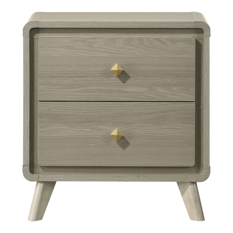 Furniture of America Thaila Modern Grey Wood 2-Drawer Nightstand (Set of 2)