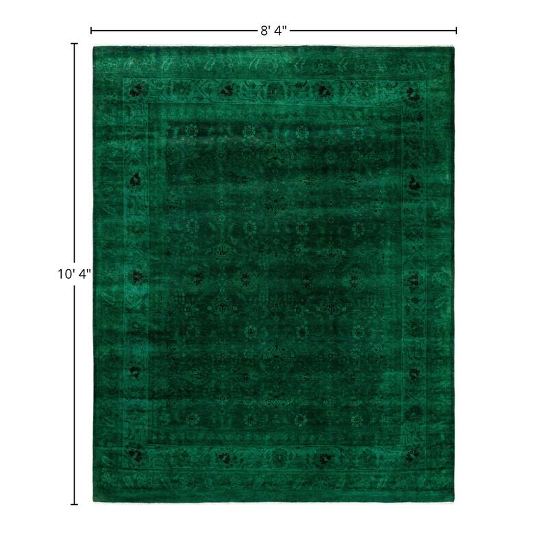 Overdyed One-of-a-Kind Hand-Knotted Area Rug - Green - 8' 4" x 10' 4"