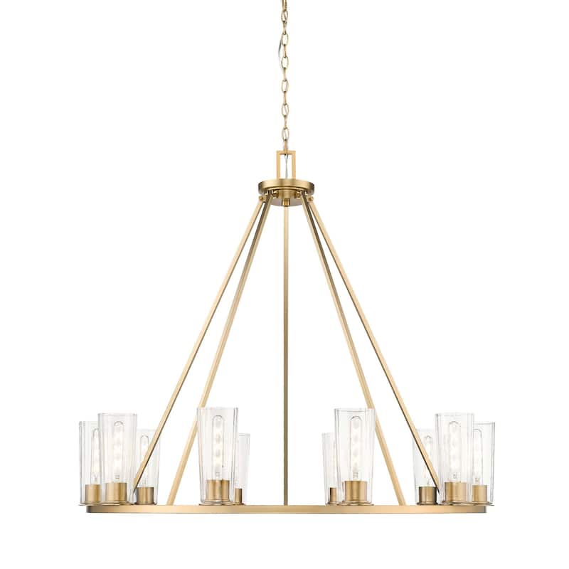 Z-Lite 826-10 Titus 10 Light 46" Wide Candle Style Chandelier - Modern Gold