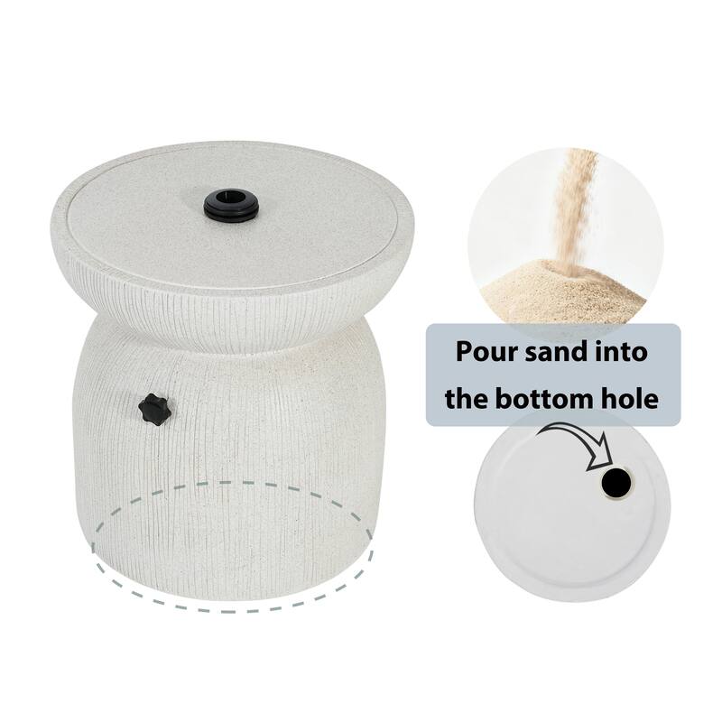 Christopher Knight Home - Odelia Modern Outdoor MGO Side Table Umbrella Base with Sand-Filling Stability