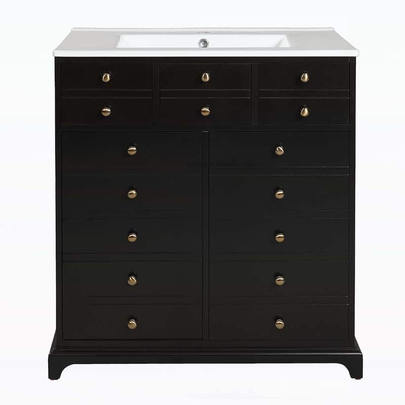 30'' Bathroom Vanity with Ceramic Sink Combo