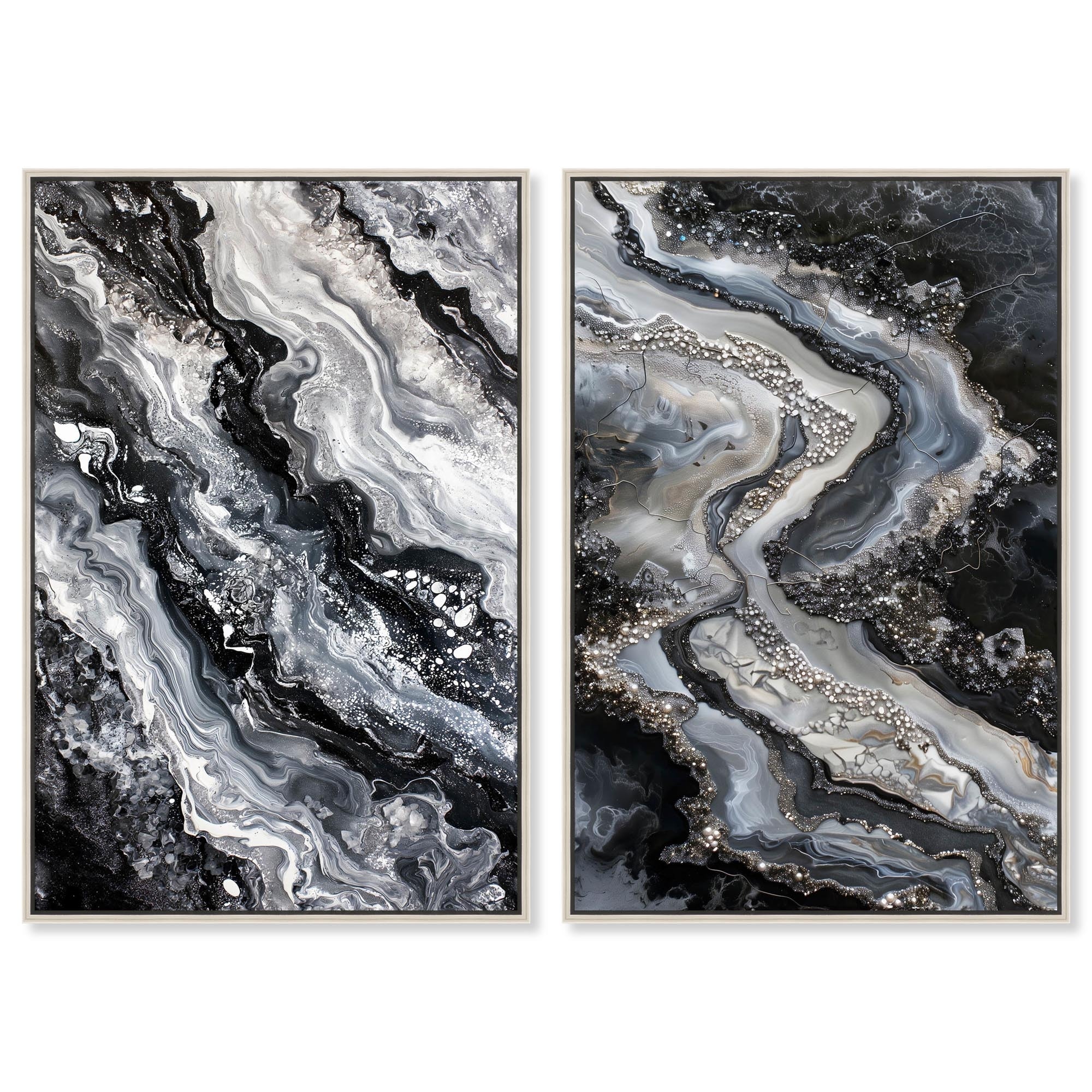 Thereal Noir Set Canvas Set of 2 by Art Remedy
