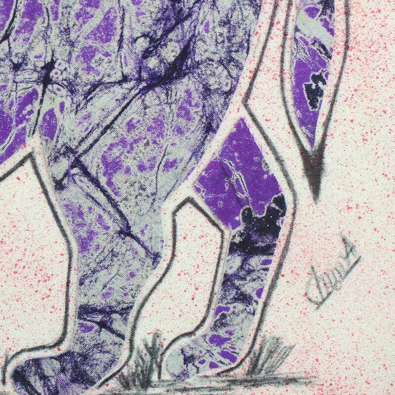 Novica Handmade Rhino At Dusk Cotton Batik Wall Art