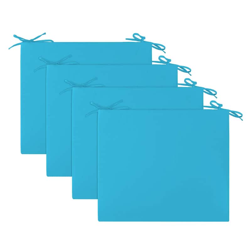 Set of 4 Solid Soft Outdoor Patio Deep Seat Cushion - 18.5x16x3" Square Corner - Blue