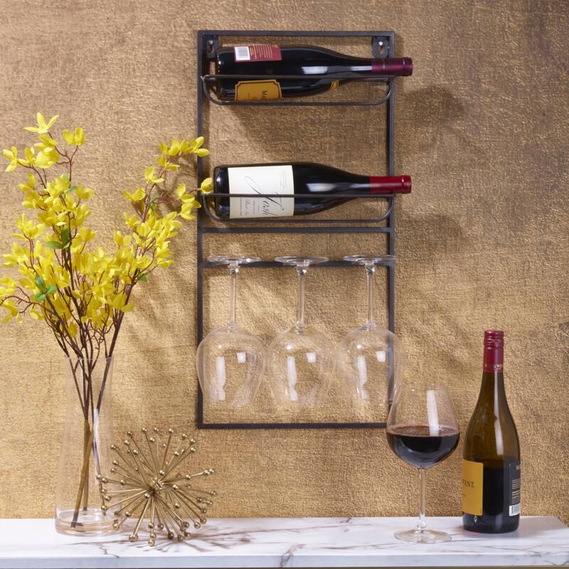 Elements Hanging Metal Wine Rack, 24X12 Inch