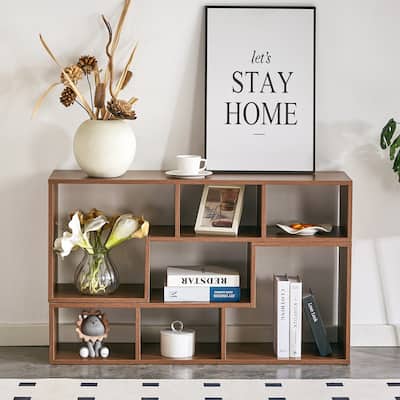 2 Pieces Cube TV Stand, L-Shaped TV Console Stand Entertainment Center with Open Storage Bookcase Shelf