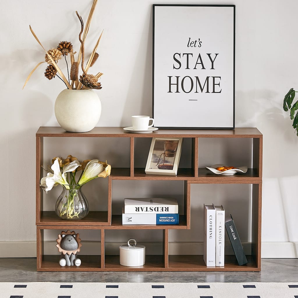 2 Pieces Cube TV Stand, L-Shaped TV Console Stand Entertainment Center with Open Storage Bookcase Shelf