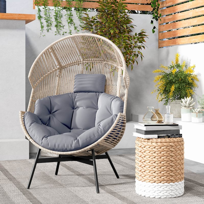 Costway Oversized Egg Style Chair with Cushions & Headrest Heavy-Duty - See Details