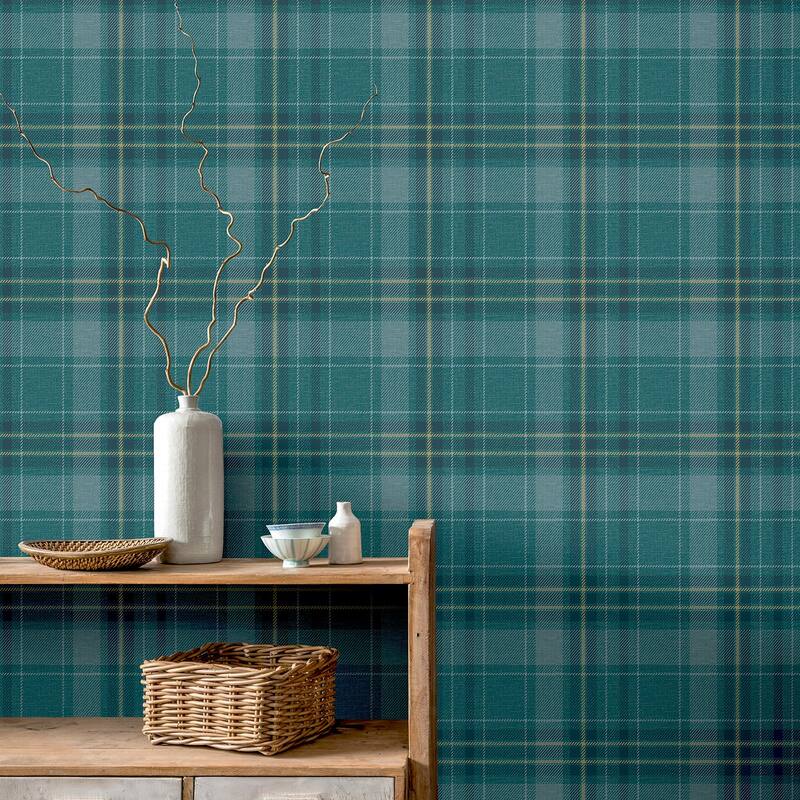 Arthouse Earl Dark Green Tartan Wallpaper