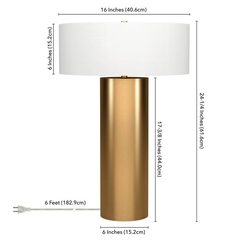 Wells 24" Tall Table Lamp with Fabric Shade - 24" Tall