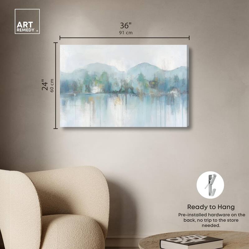 Mirrored Aqua Dream II Canvas by Art Remedy, Gallery Wrapped