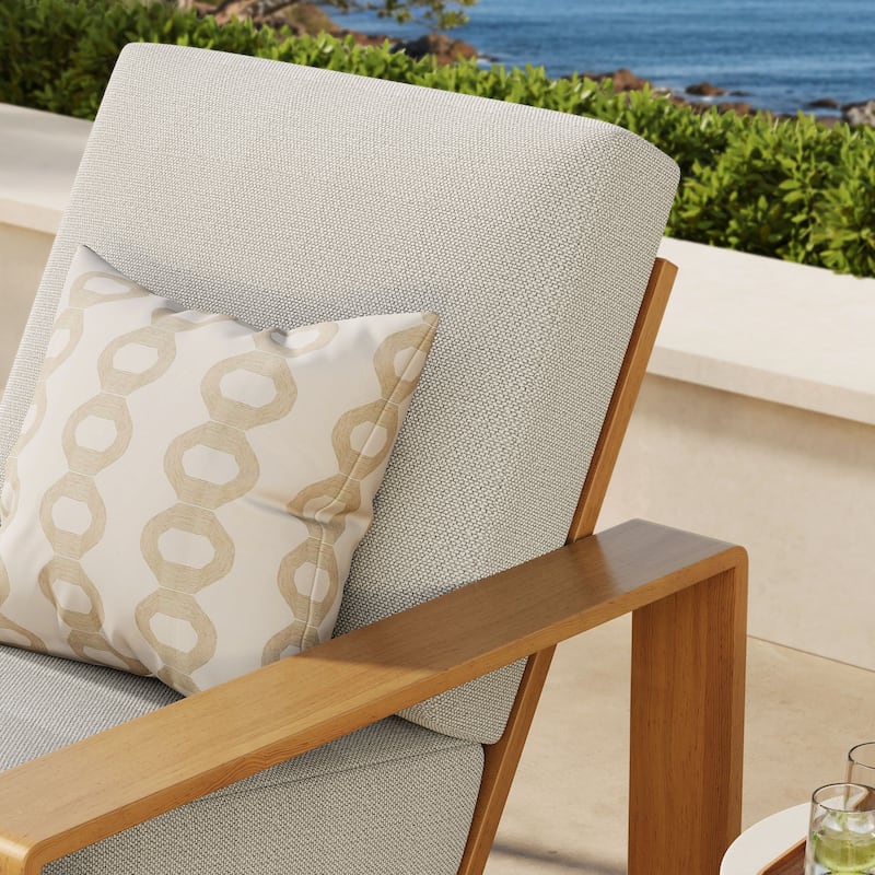 Lirienne Outdoor Patio Aluminum Faux Wood Armchair