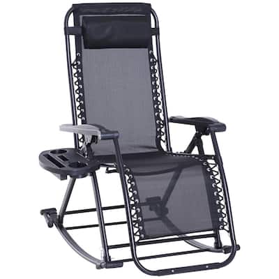 Mesh Zero Gravity Recliner Chair with Folding Legs and Cup Holders - 47.25" D x 26.5" W x 40.25" H