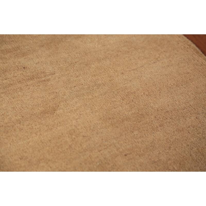 Gold Brown Gabbeh Modern Rug Handmade Wool Carpet - 2'2" x 3'5"